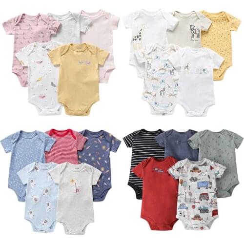 Baby bodysuit set newborn boy girl clothes short sleeve Animal print bodysuits 2021 summer costume 5pcs/set body suit clothing