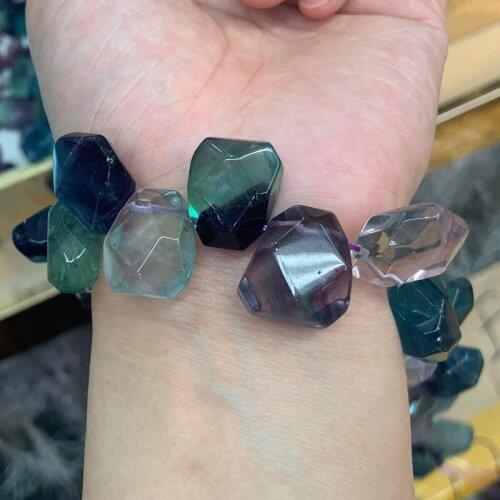 Natural Fluorite Stone Beads 15'' Irregular DIY Loose Beads For Jewelry Making Beads For Women Necklace Pendant Earring Gift