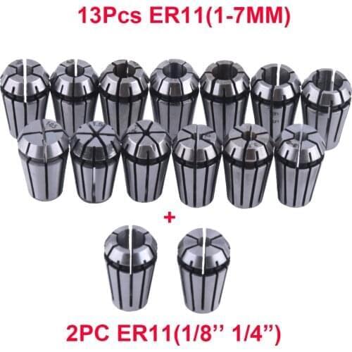 15pcs/set ER11 Spring Collet High Precision Collet Set For CNC Engraving Machine Lathe Mill Tool