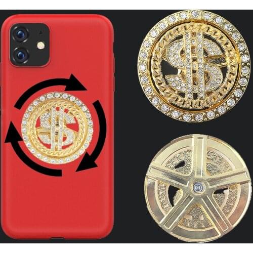 DIY Phone Case Big Rotatable Dollar Model Accessories Crystal Keychain Lucky Money Logo High Quality Handmade Jewelry