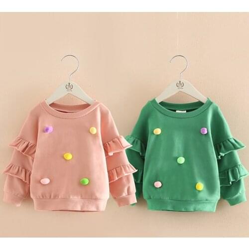 2021 Spring Autumn 2 5 6 7 8 9 10 Years ChildrenS Birthday Gift Flare Trumpet Sleeve Decoration Coat Kids Baby Girl Sweatshirt