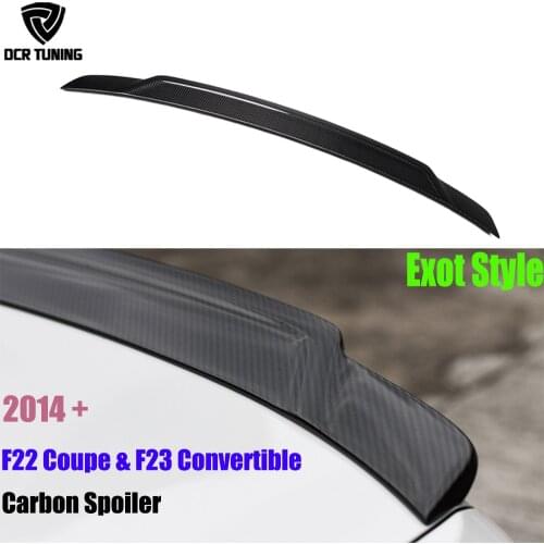 For BMW F22 F23 Spoiler 2 Series F22 Coupe & F87 M2 Carbon Fiber Rear Trunk Wings Exot Style 2014 - UP 218i 220i 228i M235i