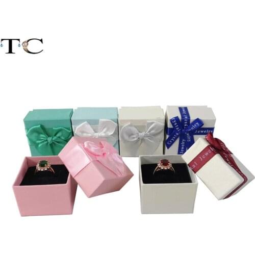 Jewellry Packaging Box Rings Earrings Orgnaizer Ring Storage Display Box Trinket Box Multi-color 24pcs/Lot 5*5*3.8cm