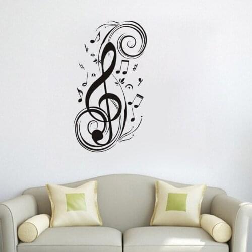 Creative musical note vinyl decal home decor living room diy art mural wallpaper removable wall stickers