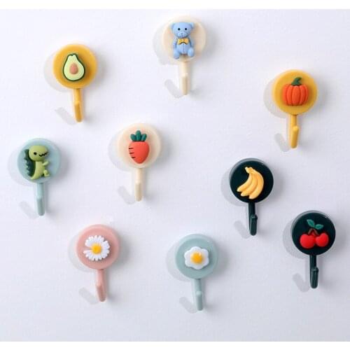 Cartoon Paste Hook Bathroom Waterproof Moisture-proof Strong Self Adhesive Door Wall Hooks Kitchen Non-perforated Hamulus