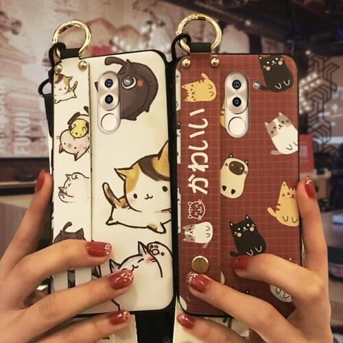 Cute Soft Phone Case For Huawei Honor 6X/GR5 2017/Mate 9 Lite Lanyard New Dirt-resistant Soft Case