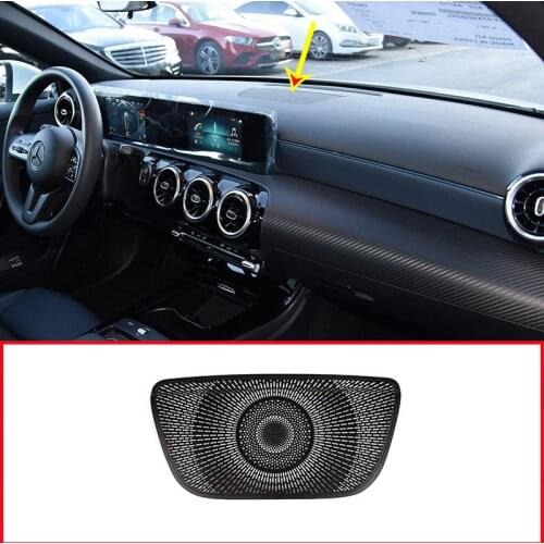 Aluminum Alloy Black Car Dashboard Speaker Cover Trim For Mercedes benz A Class W177 V177 A180 A200 2019 2020 Accessories