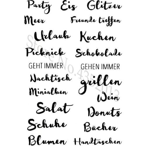 German Words Transparent Clear Silicone Stamp/Seal for DIY scrapbooking/photo album Decorative clear stamp A1389