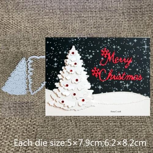 New Design Craft Metal Cutting Dies 2pcs Christmas tree decoration Scrapbooking Album DIY Paper Card Craft Embossing Die Cuts