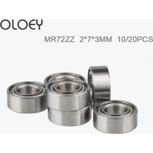 MR72ZZ Groove Type Bearing 2*7*3 mm 10/20Pcs High Quality Miniature Fishing Rod Reel Pulley MR72 U Ball Bearings