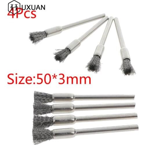 4Pcs 50mm Steel Wire Brushes Polishing Wheel Brush For Tools Mini Brushed Burr Welding Metal Surface Pretreatment Grinding