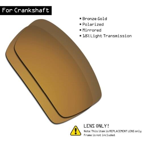 SmartVLT Polarized Sunglasses Replacement Lenses for Oakley Crankshaft - Bronze Gold