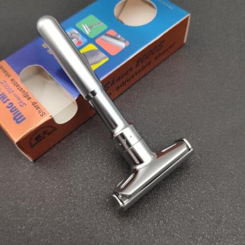 Adjustable Double Edge Classic Safety Razor 1 Razor & 5 Blades Metal shaver