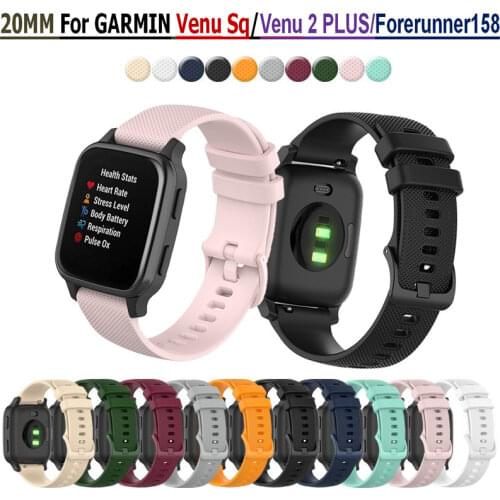 20mm Wrist Strap For Garmin venu sq Band Replacement Silicone Watch Strap For Garmin vivoactive 3/forerunner 645 Bracelet Belt