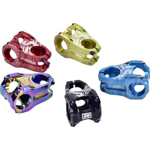 Colorful MTB Stem CNC 31.8*45mm 0 Degree Short Bicycle Stem XC AM Mountain Road Bike Handlebar Rainbow Stem Bicycle Parts