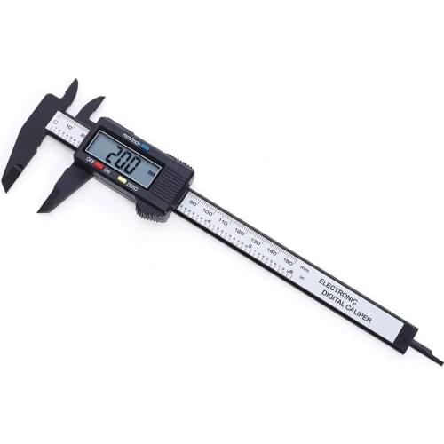 150mm 6inch LCD Digital Ruler Electronic Carbon Fiber Vernier Calipers Gauge Micrometer Measuring Tools For Industrial Automotiv