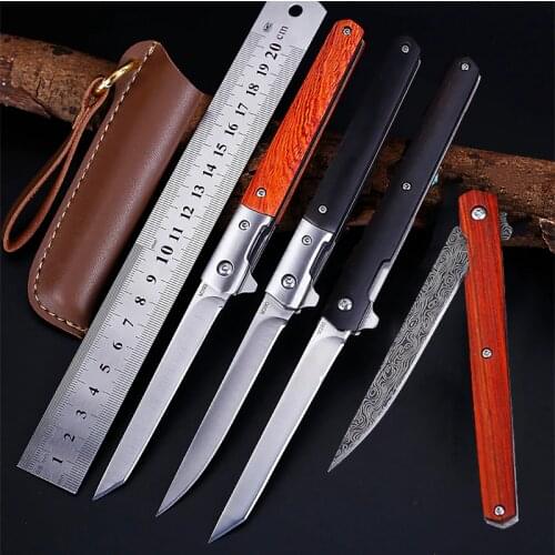 M390 Steel Fold Knife CS Go Portable Pocket Solid Wood Folding Knife Camping Hunting Knife Slicing Fruit Knives OutdoorTool EDC