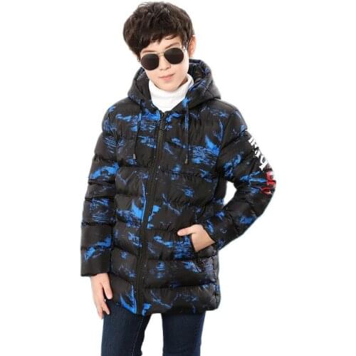 School Boys Girl Winter Thick Warm Coat Kids Cotton Down Jacket Outwear 8-17 Year Children Outdoor Waterproof Windproof Snowsuit