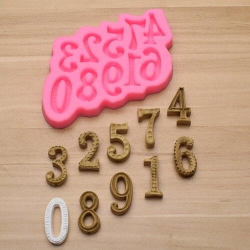 0-9 Numbers Shape Silicone Mold 3D Hand Made Sucker Sticks Chocolate Cake Jelly Candy Mold With Sticks Party Decoration