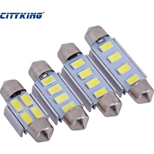 10PCS/Lot festoon 4smd 31mm 36mm 39mm 42mm 5630 5730 SMD LED Canbus Error Free LED Dome Light Bulb led Dome Light White Light