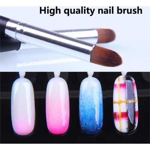 2pcs Nail Painting Brushes Wood Handle Manicure Nail Art Tools