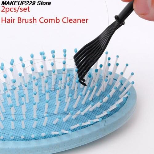 2Pcs/set Hair Brush Comb Cleaner Plastic Cleaning Removable Handle Cleaner Tool Drop Shipping Household Cleaning Tool