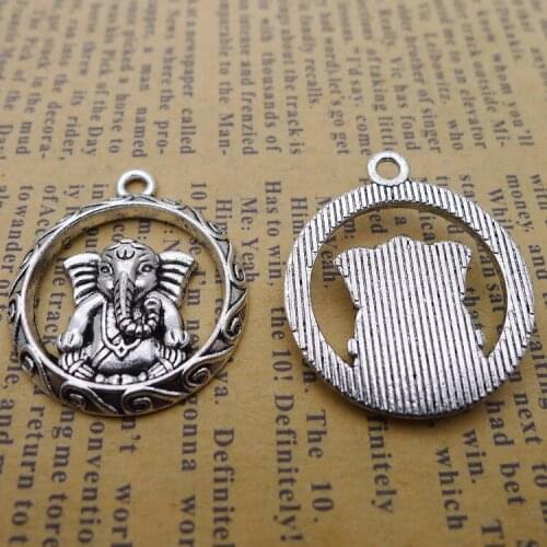 5PCS/Lot 28mm*25mm Pendant Antique Silver Color Elephant Charms Pendant For Jewelry Making DIY Jewelry Findings