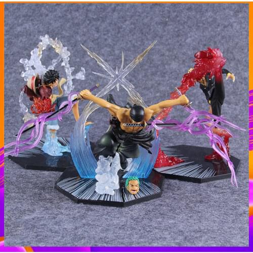 Anime One Piece Zoro Model PVC Rorona Zoro Three-blade Flow Domineering Surround Figure Luffy Sanji Teen Toys Gift Collectibles