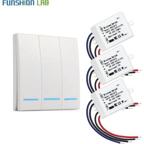 433Mhz RF Wireless Remote Control Switch AC 110V 220V Corridor Room Home Wall Panel Switch Lamp Light LED Bulb Wireless Switches