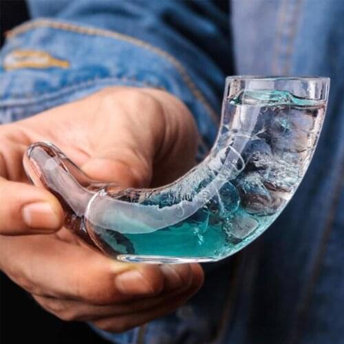 80ml Ox Horn Cocktail Glass Whisky Wine Glass Transparent Vodka Brandy Glassware Bar Liquor Shot Glass Gift Cup