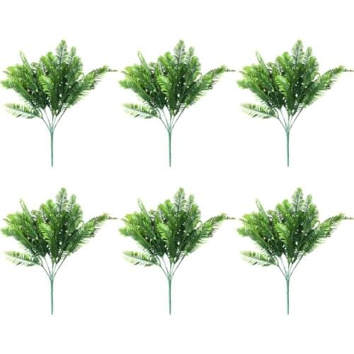 Bush Leaves Artificial Boston Fake Fern Plants Simulation Branch Background Persian Grass 6pcs 35cm Garden Wedding Decoration