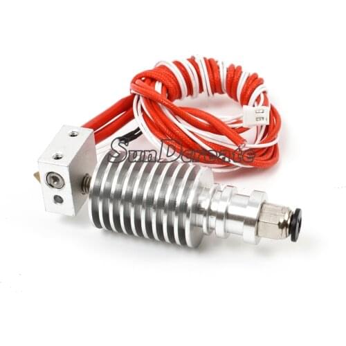 SunDcreate 3D Printer J-head Hotend for 1.75/3.0mm E3D Bowden/Wade Extruder 0.2mm/0.3mm/0.4mm/0.5mm Nozzle Optional