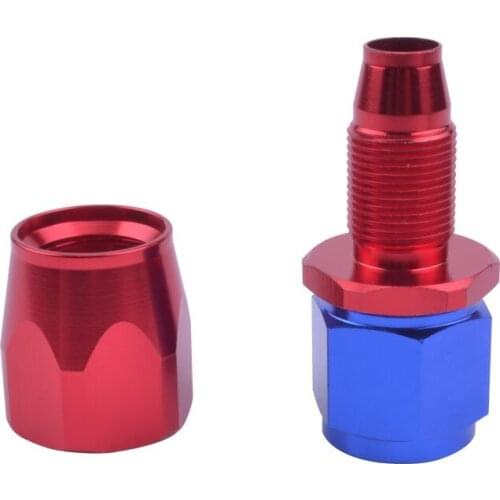 Red&Blue Plating Hose End Fitting Adapter An 4 An4 0 Degree Aluminum Swivel Oil Fuel Hose Fitting