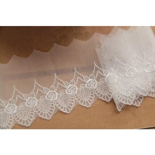 Hot sale Lace accessories white milk silk embroidery lace garments and wedding decoration
