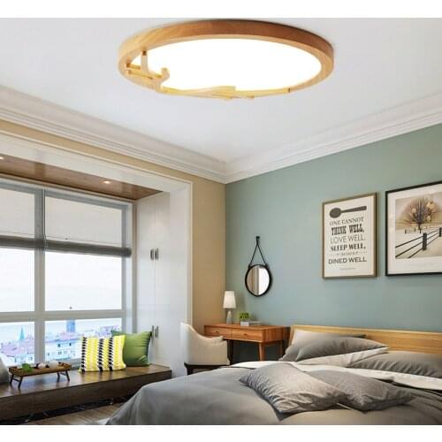 Real Wood Modern LED Ceiling Lights For Bedroom Living Dining Foyer Study Room Indoor Lighting HOME Aisle Corridor Balcony Lamps