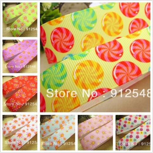 Free Shipping 7/8" 22mm Spring flower series printed ribbon grosgrain ribbon,Garment accessories,Hair ribbons,satin bowwmy0022