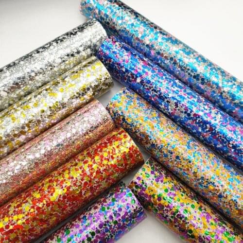 A4 sheet solid color Shiny Glitter Fabric Leather For Earring Bows 1428