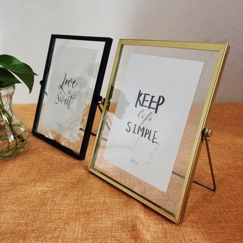 Nordic Metal Photo Frame Real Glass Painting Poster Frame DIY Specimen Display Frame Baby Family Photo Decorative Frame