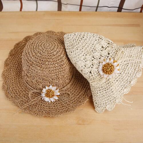 Fashionable straw lady hat sunny holiday beach hat