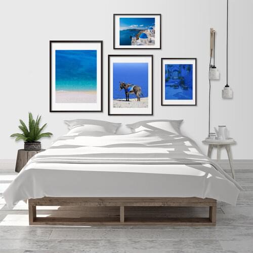 Blue Ocean Sea Beach Landscape Wall Art Canvas Painting Nordic Travel Posters And Prints Wall Pictures For Living Room Decor