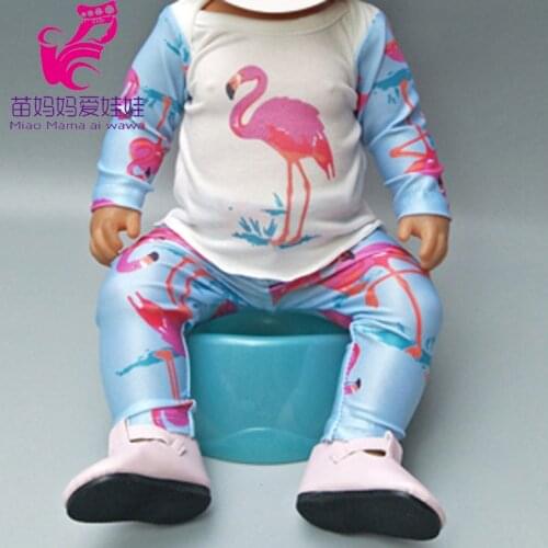Clothes for doll 43cm baby doll pajamas set for 18" girl baby doll clothes pants toys wear kids gift