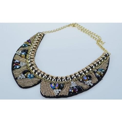 Handmade Fashion Bohemia Short crystal collar jewelry & Mixed color choker necklace & Trendy Women statement Necklaces