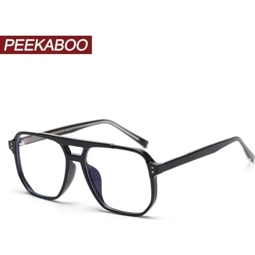 Peekaboo big optical glasses frame women black transparent tr90 male square eyeglasses for men high quality clear lens acetate
