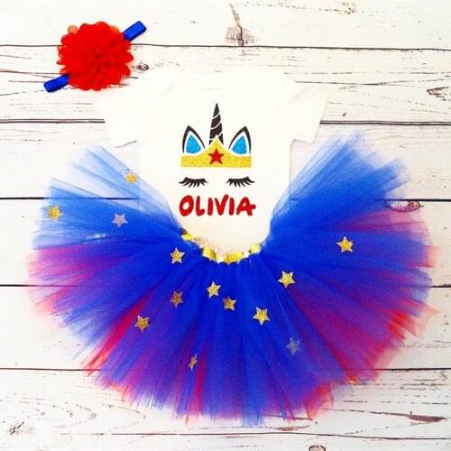 Custom unicorn superhero girl birthday t shirt Personalize name age any Character baptism tutu set cake smash outfit