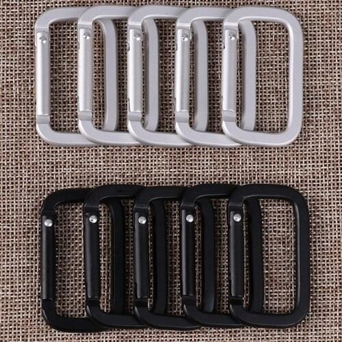 Aluminum Alloy Plated Gate Spring Oval Ring Buckles Clips Carabiner Purses Handbags Oval Push Trigger Snap Hooks Carabiner Tools