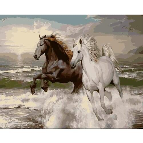 Horse Gallop Pentium Animal DIY Digital Painting By Numbers Modern Wall Art Oil Painting Holiday Gift Home Decor Big Size