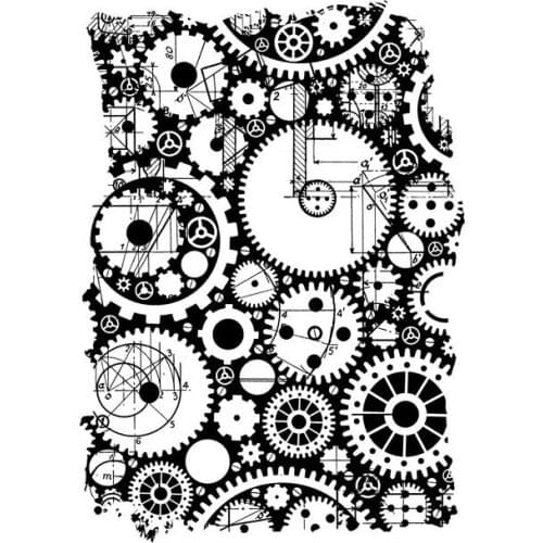 Gear Background Transparent Clear Silicone Stamp/Seal for DIY scrapbook/photo album Decorative clear stamp sheets ST0798