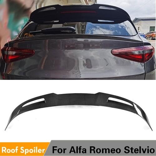 Carbon Fiber Rear Roof Window Lip Spoiler for Alfa Romeo Stelvio Base Sport Ulitity TI Quadrifoglio 2017 2018