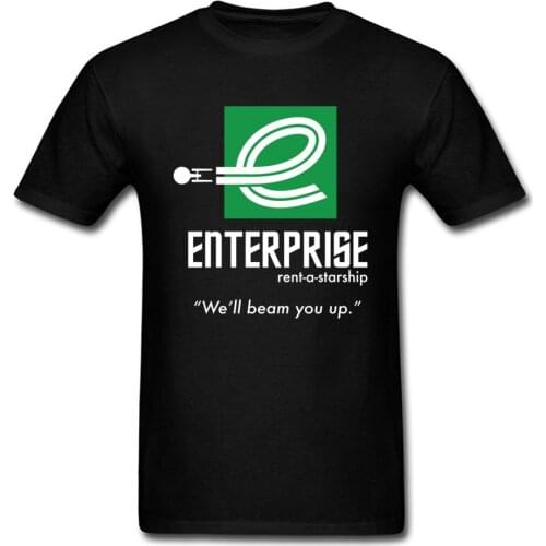 Enterprise Rent A Starship Tops Men Tees Black T Shirt Cotton Tshirt O-neck T-shirt Custom Students Unique Clothing