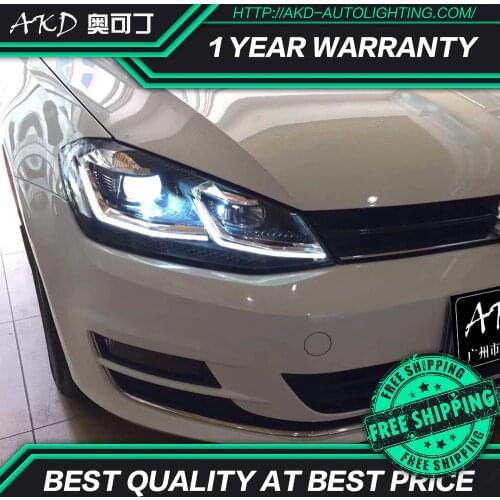 AKD tuning cars Headlight For VW Golf7 Golf 7 MK7 Update to Golf 7.5 Headlights LED DRL Running lights Bi-Xenon Beam Fog lights